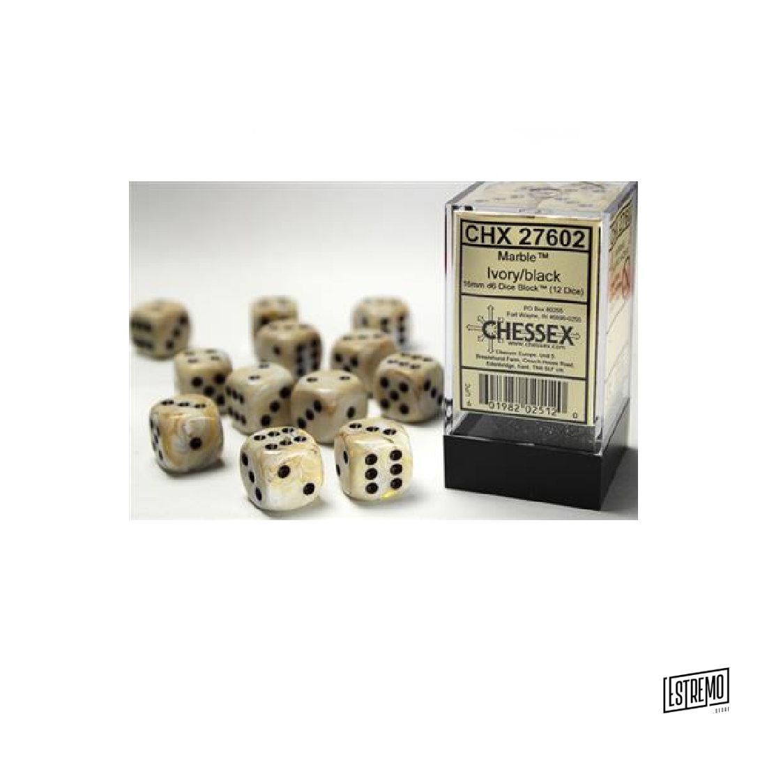 Copia del CHESSEX BOREALIS 16MM D6 PURPLE/WHITE LUMINARY DICE BLOCK (12 DICE)