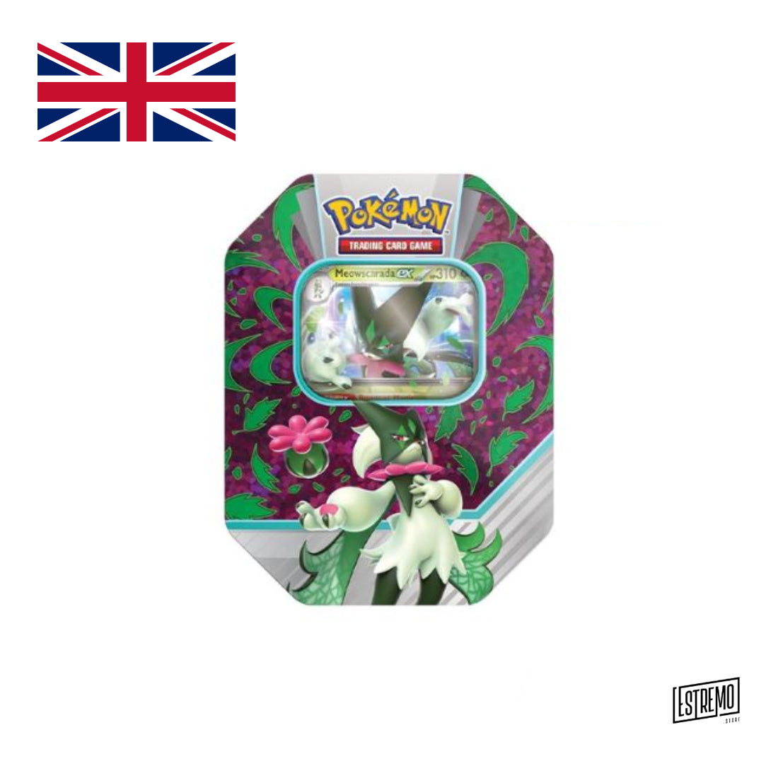 Pokémon - Box Metallici Fall Ex Paldea Partners Meowscarasda/Skeledirge/Quaquaval 6 Tin Inglese