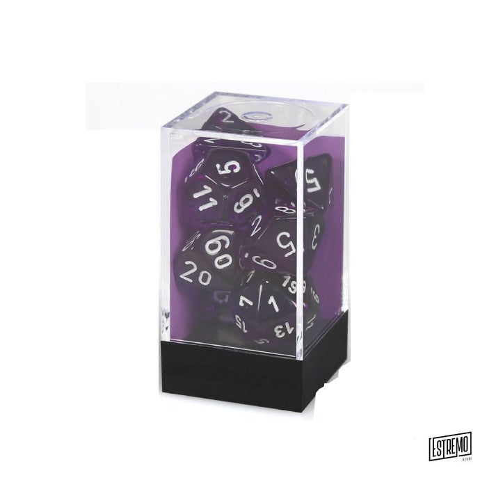 Chessex Set da 7 Dadi Opachi Colore Purple/White