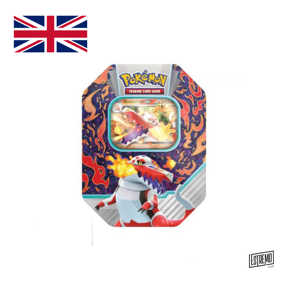 Pokémon - Box Metallici Fall Ex Paldea Partners Meowscarasda/Skeledirge/Quaquaval 6 Tin Inglese