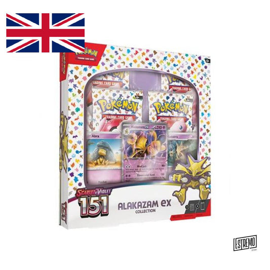 Pokémon - Box Alakazam Ex Collection 151 Scarlatto & Violetto Collezione Inglese