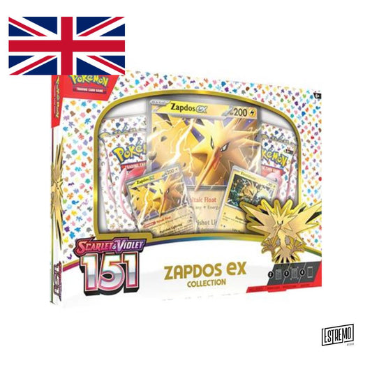 Pokémon - Box Zapdos Ex Collection 151 Scarlatto & Violetto Collezione Inglese