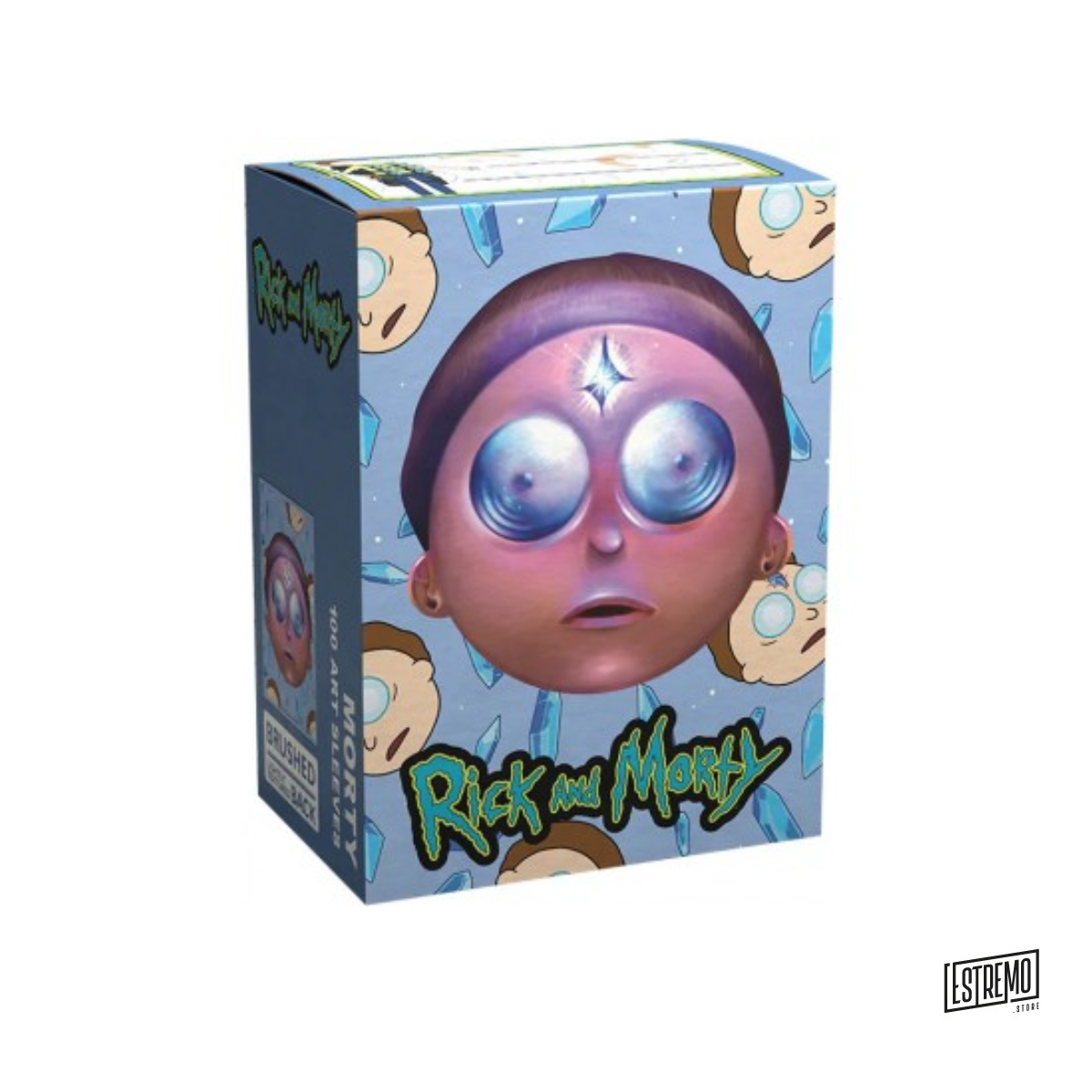 Aw, jeez, Rick! They went and turned me into card sleeves, can you believe it? I mean, come on, Morty on a bunch of plastic sleeves? This is insane! I'm just a regular kid, Rick. I didn't ask for this.

Experience the silky-smooth shuffle feel of Brushed art sleeves. Brushed sleeves feature a lightly textured back making cards glide effortlessly when shuffling. High detail printing that won't peel or split!
Theme your TCG decks and express yourself with awesome artworks!

